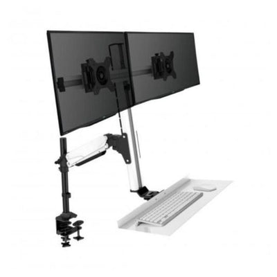 Rocelco EFD+2 Dual Monitor Sit to Stand Floating Desk Dual Monitor