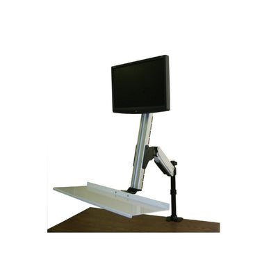 Rocelco EFD Ergonomic Sit to Stand Floating Desk 3D View Facing Left
