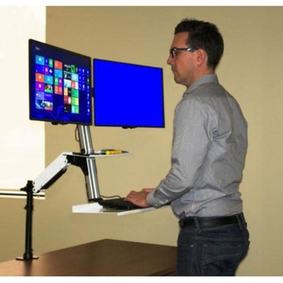 Rocelco EFD Ergonomic Sit to Stand Floating Desk 3D View Standing