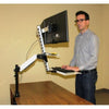Rocelco EFD Ergonomic Sit to Stand Floating Desk Side View Standing