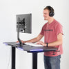 VIVO Electric Sit-Stand Gaming Desk Standing Close Up