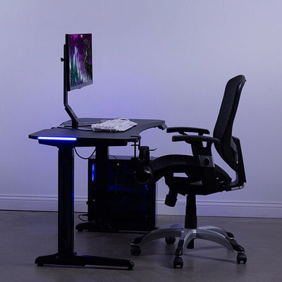 VIVO Electric Sit-Stand Gaming Desk Top Front Side View