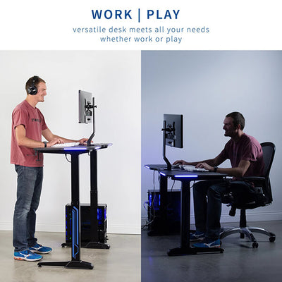 VIVO Electric Sit-Stand Gaming Desk Work And Play