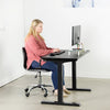 VIVO Manual Height Adjustable Desk Black Side View Sitting