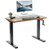 VIVO Manual Height Adjustable Desk Dark Walnut Black