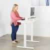 VIVO Manual Height Adjustable Desk White Standing