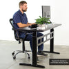 VIVO Black 55 Crank Height Adjustable Desk Side View Sitting