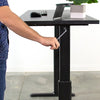 VIVO Black 55 Crank Height Adjustable Desk Turning Close Up