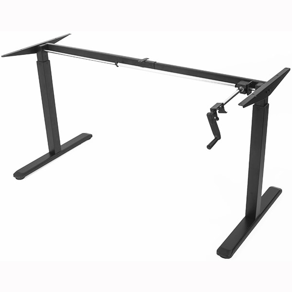 VIVO Crank Height Adjustable Desk Base Black 3D View