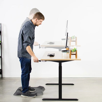 VIVO Crank Height Adjustable Desk Base Black Height Setting