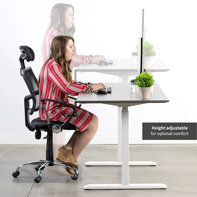 VIVO Crank Height Adjustable Desk Base White Adjustable Height