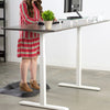 VIVO Crank Height Adjustable Desk Base White Front Side View