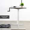 VIVO Crank Height Adjustable Desk Base White Side View