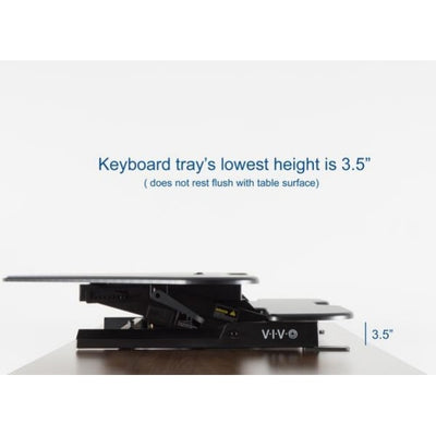 VIVO DESK-V000C Corner Standing Desk Converter Keyboard Tray Lowest Height