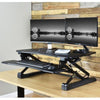 VIVO DESK-V000DB Deluxe Standing Desk Converter 3D View Black Facing Left