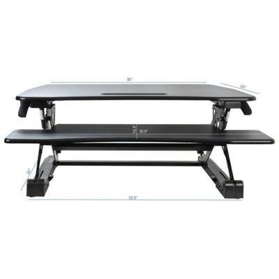 VIVO DESK-V000DB Deluxe Standing Desk Converter Front View Black