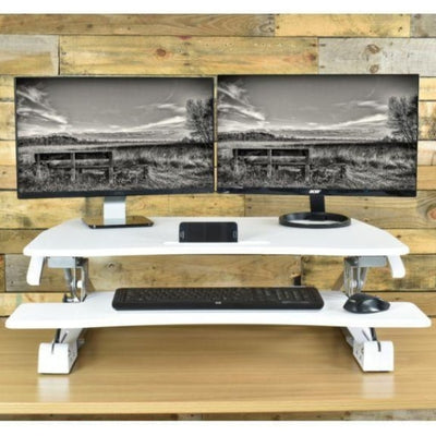 VIVO DESK-V000DB Deluxe Standing Desk Converter Front View White