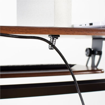 VIVO DESK-V000VD Dark Wood Cable Management