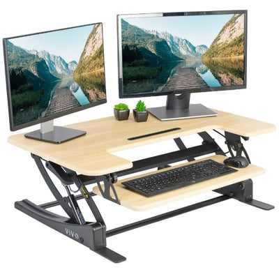 VIVO DESK-V000VO Oak 3D View