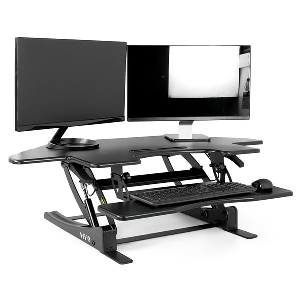 VIVO Black Height Adjustable Extra Wide 42 Stand Up Desk Converter  Workstation 