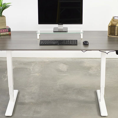 VIVO Dual Motor Electric Desk Base White Front View