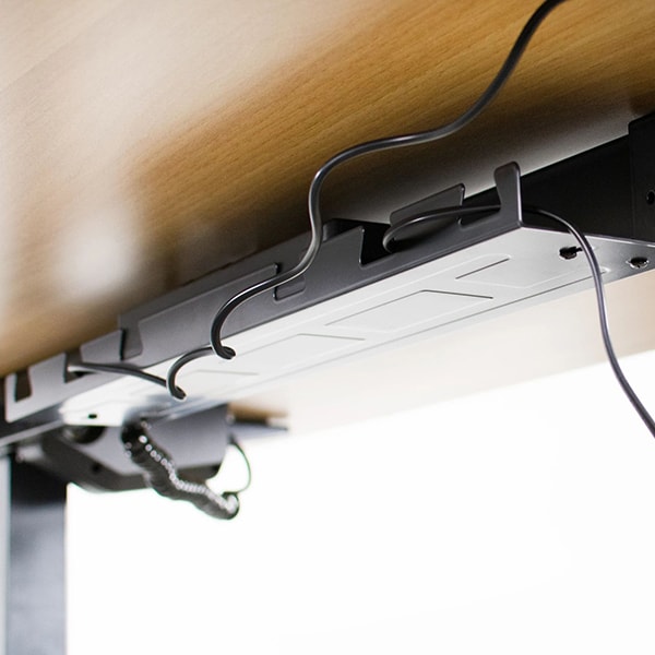 VIVO Single Motor Electric Desk Base Black Cable Management