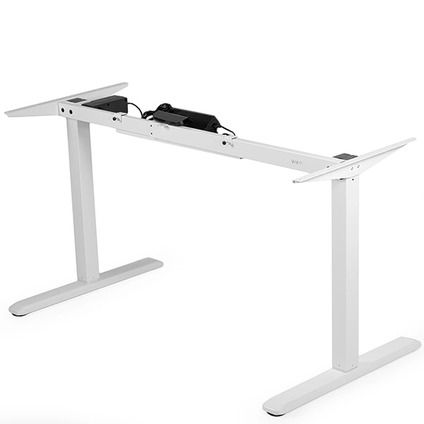 VIVO Single Motor Electric Desk Base White 3D View
