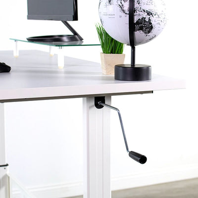 VIVO White 55 Crank Height Adjustable Desk Crank Close Up
