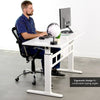VIVO White 55 Crank Height Adjustable Desk Side View Sitting