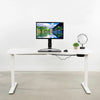 VIVO White 63 Electric Height Adjustable Desk Front View