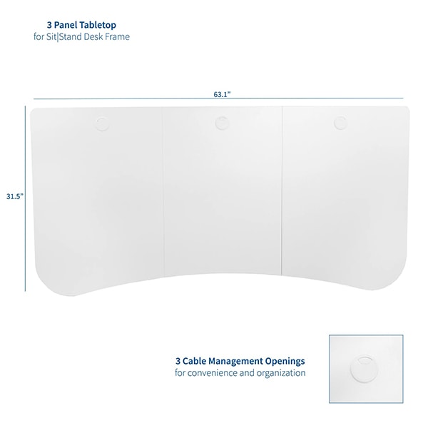 VIVO White 63 Electric Height Adjustable Desk Top