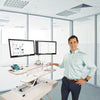 VersaDesk Power Pro 30 inch Electric Standing Desk Converter 3D View Dual Monitor Standing