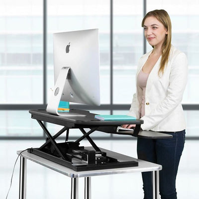 VersaDesk Power Pro 30 inch Electric Standing Desk Converter Back Side View