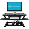 VersaDesk Power Pro 30 inch Electric Standing Desk Converter Black Front View Single Monitor