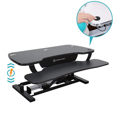 VersaDesk Power Pro 30 inch Electric Standing Desk Converter Black Push Button