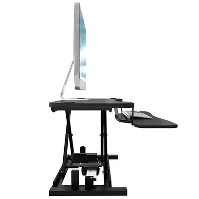 VersaDesk Power Pro 30 inch Electric Standing Desk Converter Black Side View