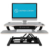 VersaDesk Power Pro 30 inch Electric Standing Desk Converter Gray Front View