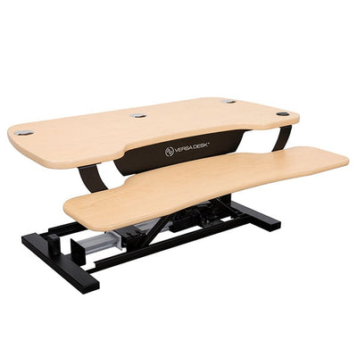 VersaDesk Power Pro 30 inch Electric Standing Desk Converter Maple 3D View