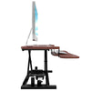 VersaDesk Power Pro 36 inch Electric Standing Desk Converter Cherry Side View Facing Right