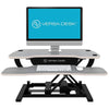 VersaDesk Power Pro 36 inch Electric Standing Desk Converter Gray Front View