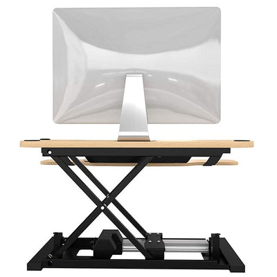 VersaDesk Power Pro 36 inch Electric Standing Desk Converter Maple Back View