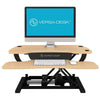 VersaDesk Power Pro 36 inch Electric Standing Desk Converter Maple Front View