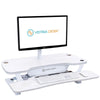 VersaDesk Power Pro 36 inch Electric Standing Desk Converter White 3D View Facing Right