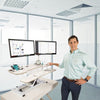 VersaDesk Power Pro 40 inch Electric Standing Desk Converter 3D View Dual Monitor Standing