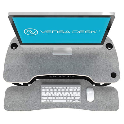 VersaDesk Power Pro 40 inch Electric Standing Desk Converter Gray Top View