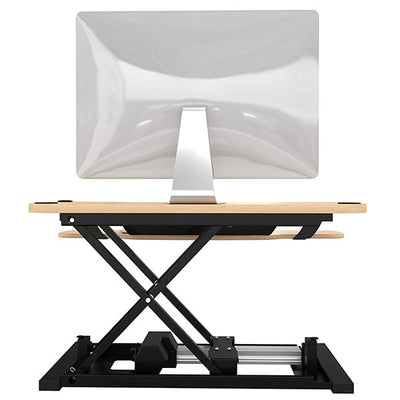 VersaDesk Power Pro 40 inch Electric Standing Desk Converter Maple Back View