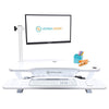 VersaDesk Power Pro 40 inch Electric Standing Desk Converter White Front View Single Monitor
