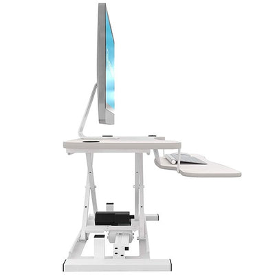 VersaDesk Power Pro 40 inch Electric Standing Desk Converter White Side View