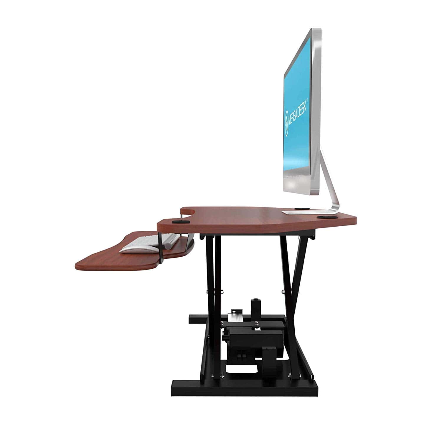 VersaDesk Power Pro Corner 36 inch Cherry Left Side View