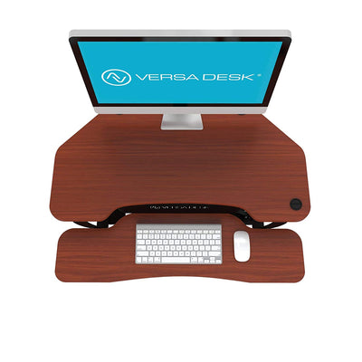 VersaDesk Power Pro Corner 36 inch Cherry Top View